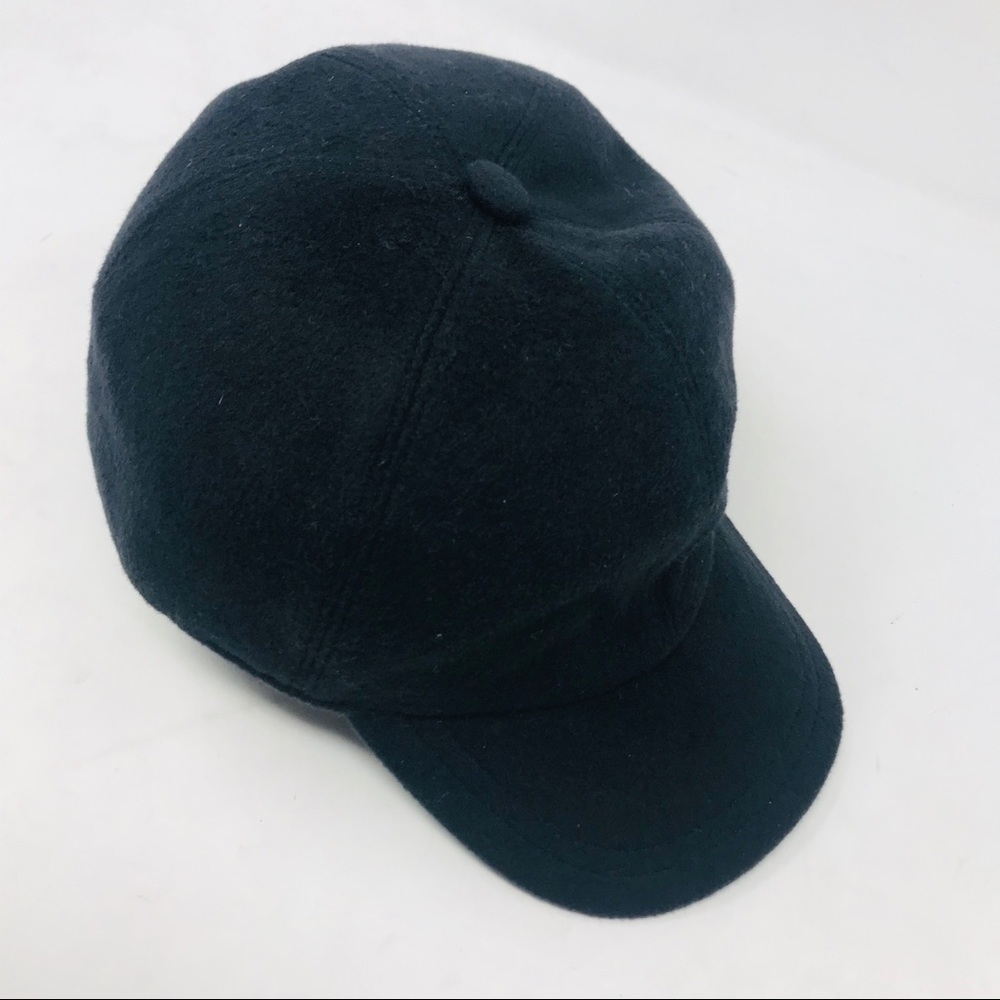 Barney's New York Black Wool Cashmere Driving Hat - Picture 2 of 8